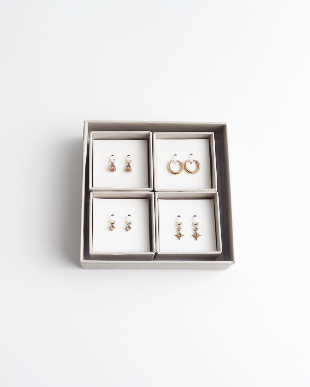 Birthstonebox - Earrings – Set – Stainless Steel