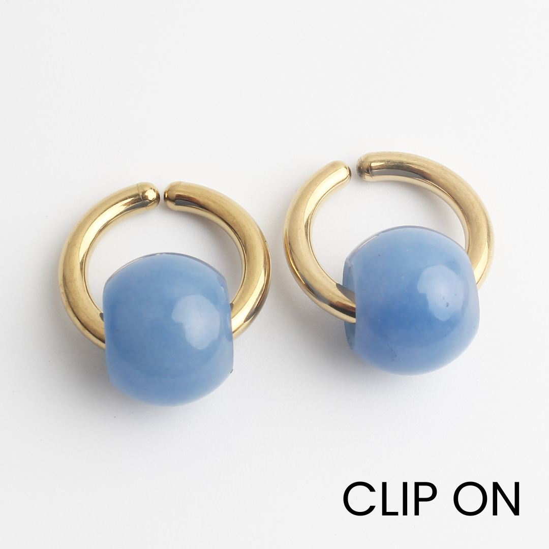 Merza - Earrings - Clip On - Stainless Steel