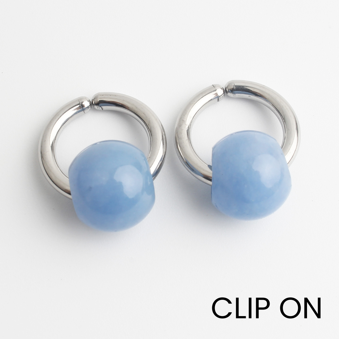 Merza - Earrings - Clip On - Stainless Steel