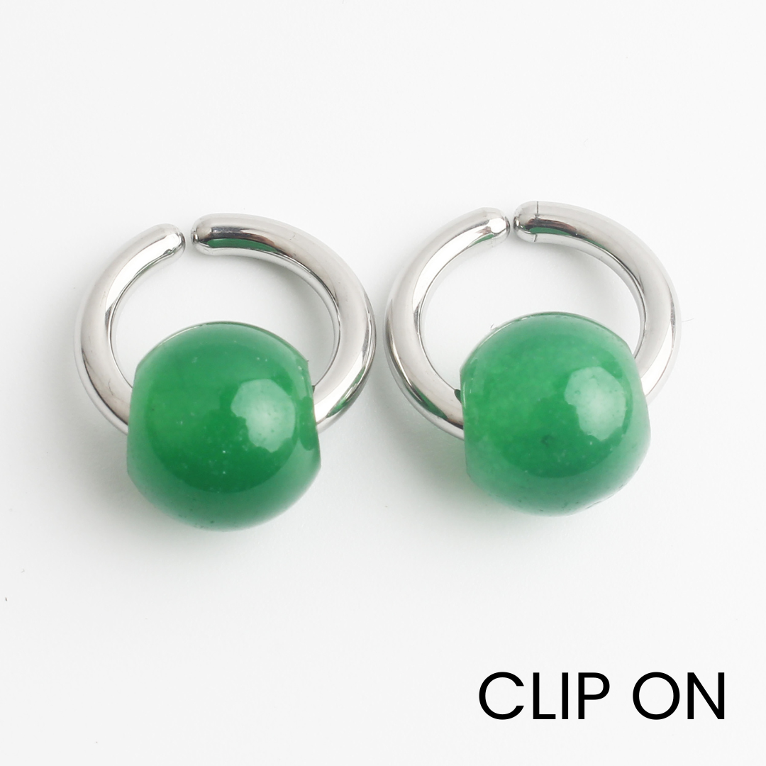 Merza - Earrings - Clip On - Stainless Steel