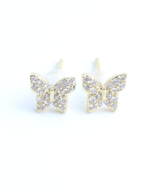 Sparkle Butterfly - Stud - Earrings - Stainless Steel