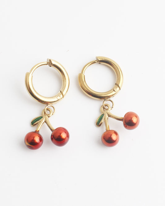 Sweet Cherry - Oorbellen - Stainless Steel