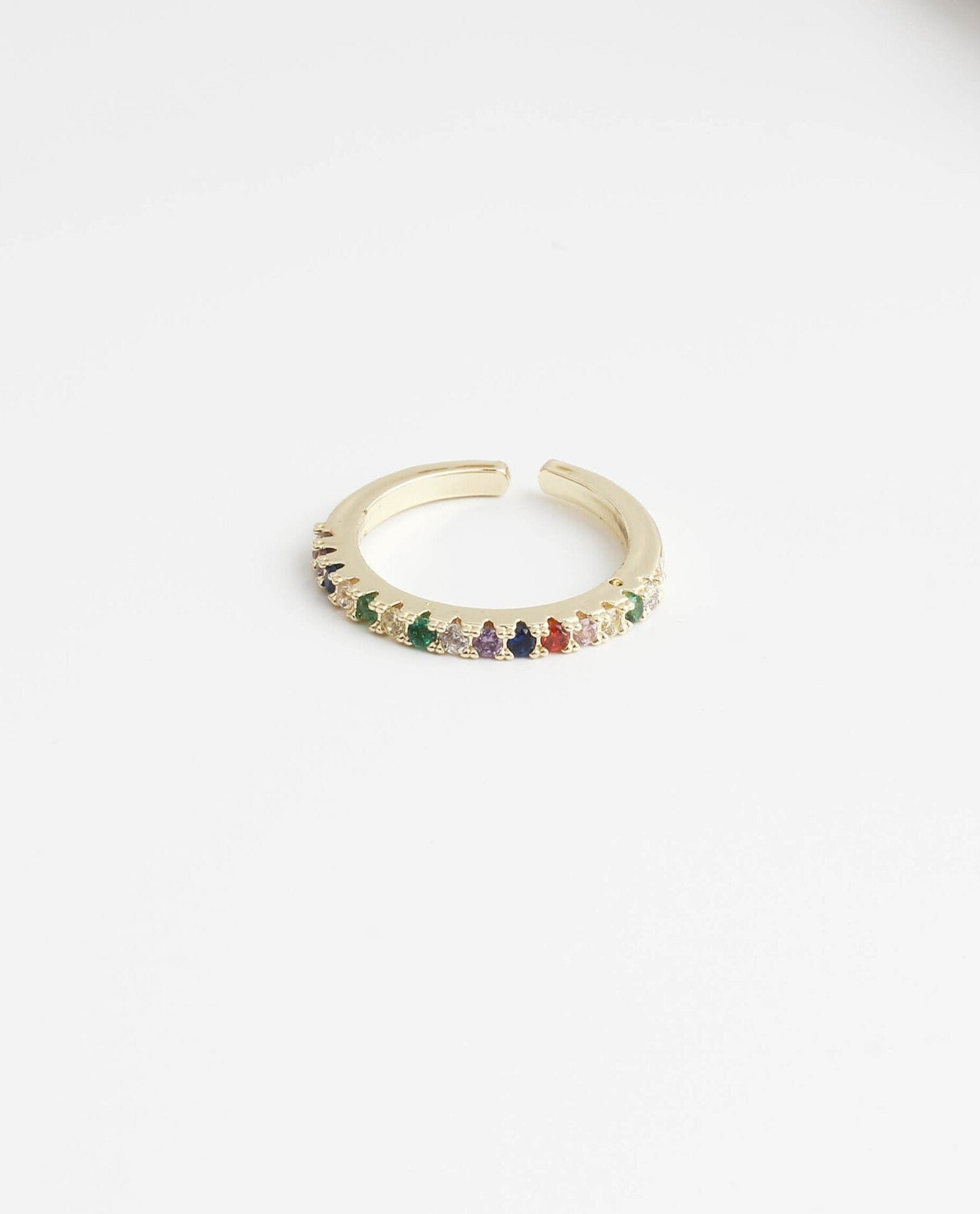 Multicolor Strass - Ring - Stainless Steel - Adjustable