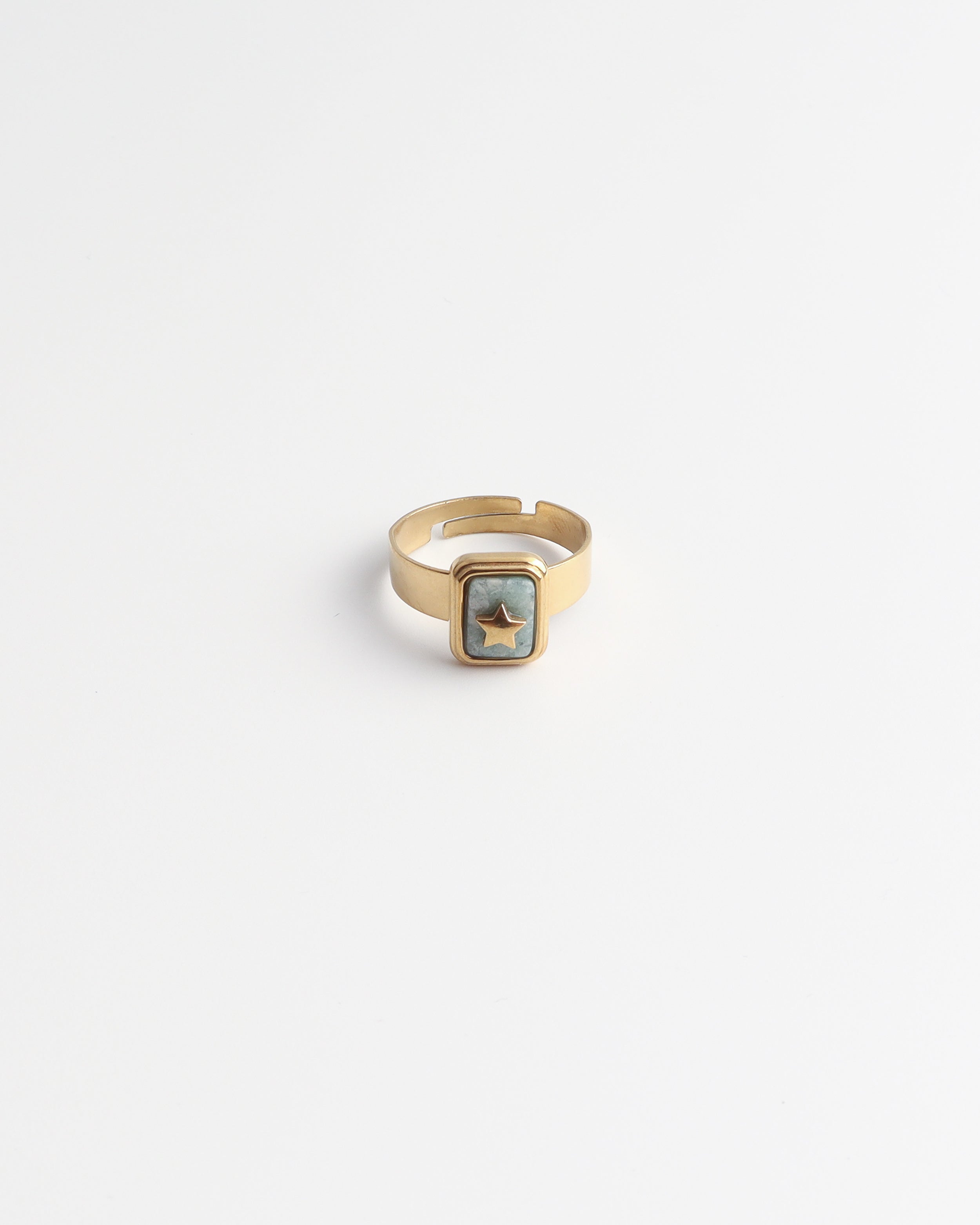Yasmin - Ring - Natural Stone - Stainless Steel - Adjustable