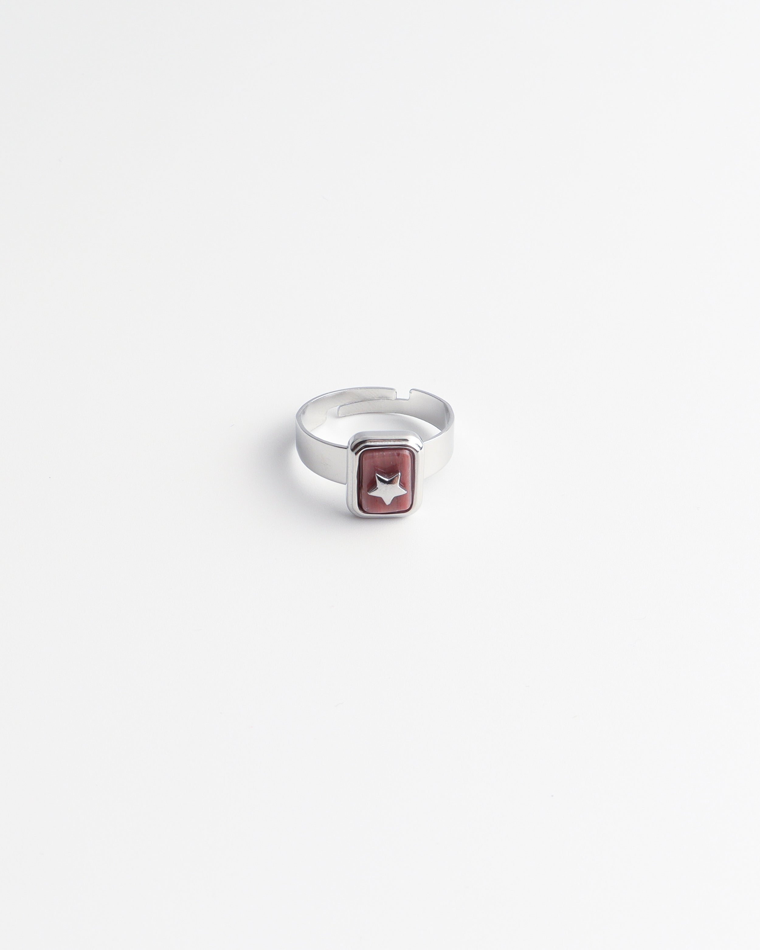 Yasmin - Ring - Natural Stone - Stainless Steel - Adjustable