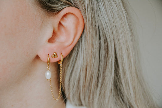 Natural stone - Double earring - Stainless Steel