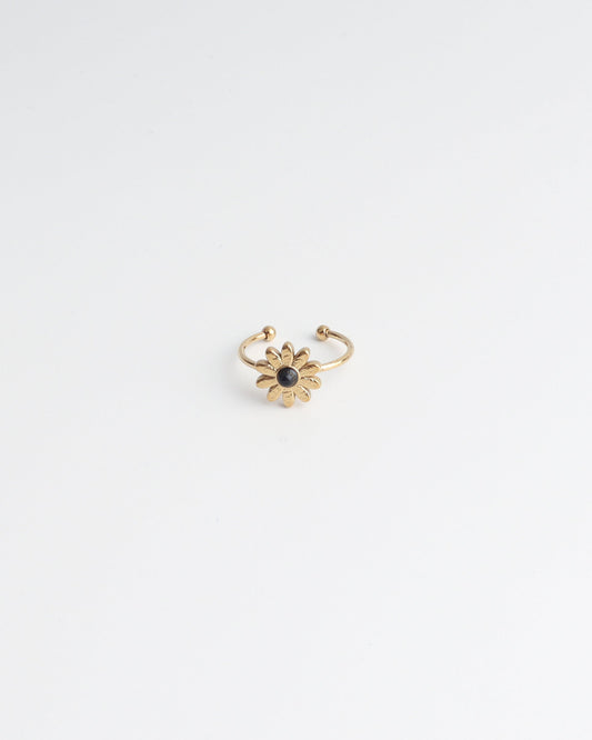 Daisy - Ring - Natural Stone - Stainless Steel - Adjustable