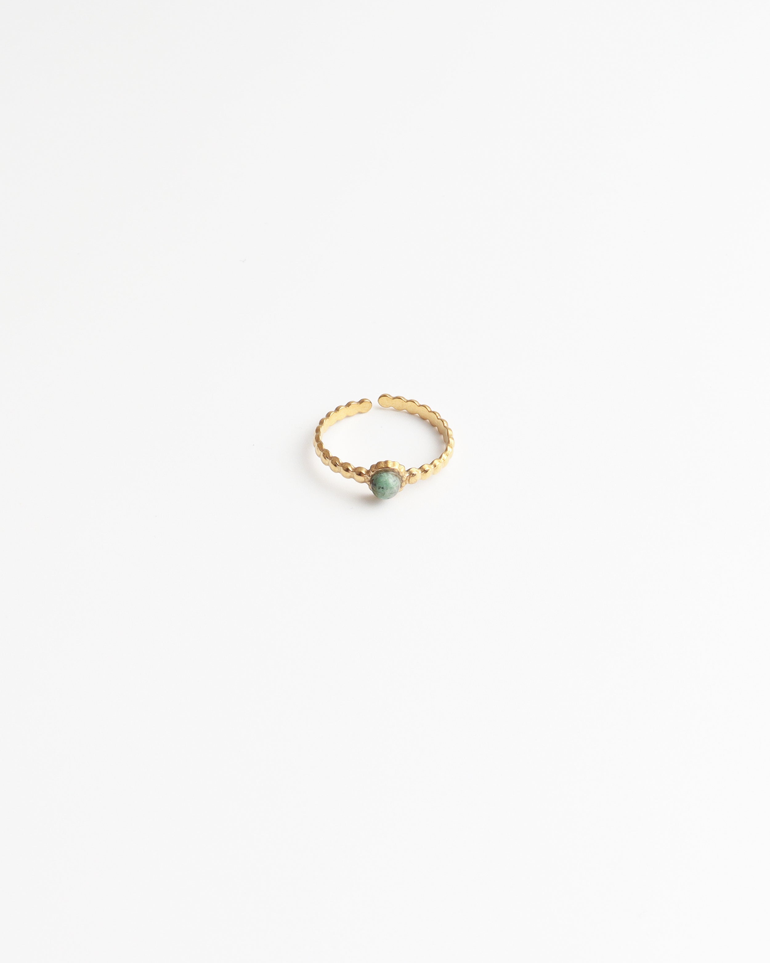 Nadine - Ring - Stainless Steel - Adjustable - Natural Stone