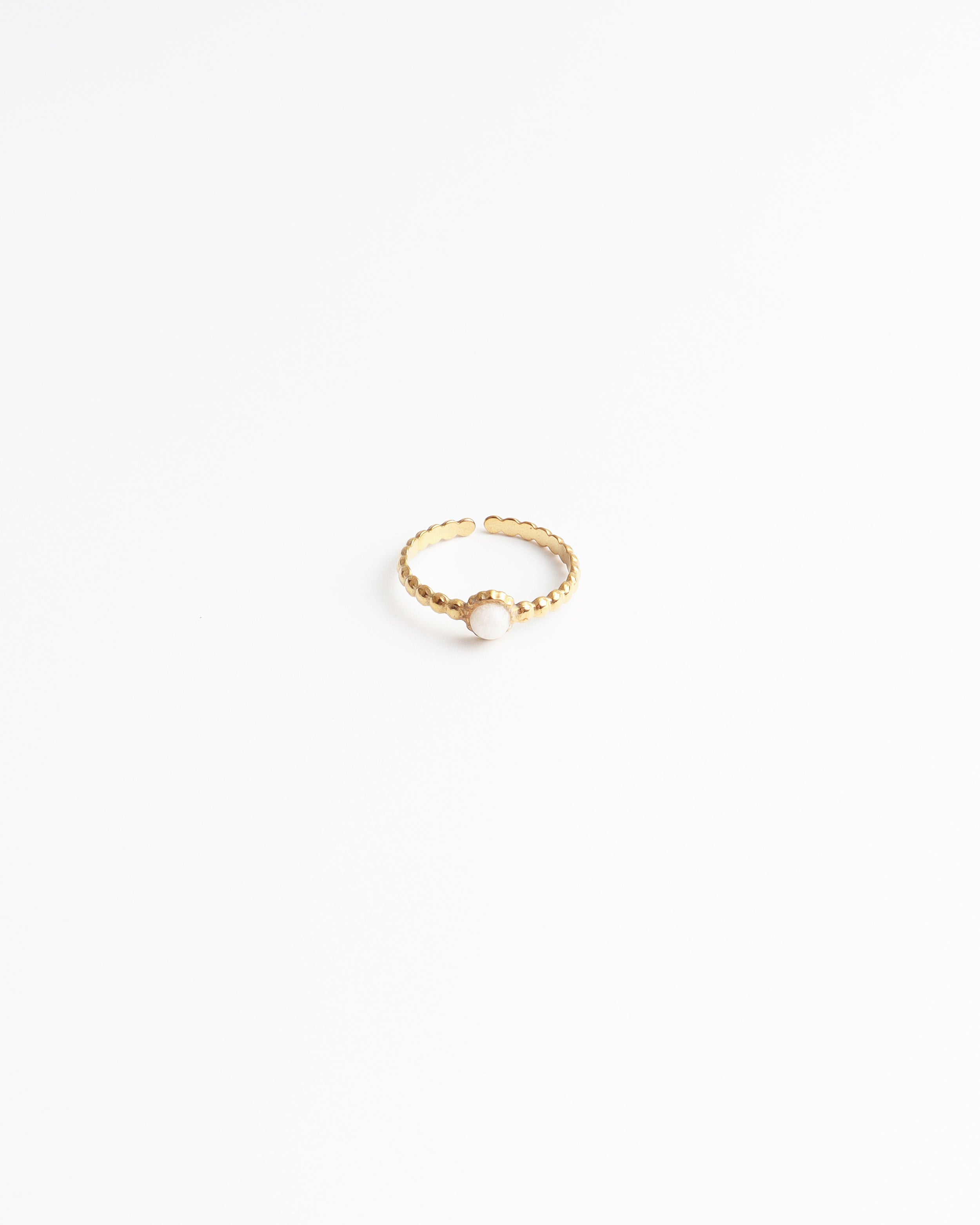 Nadine - Ring - Stainless Steel - Adjustable - Natural Stone