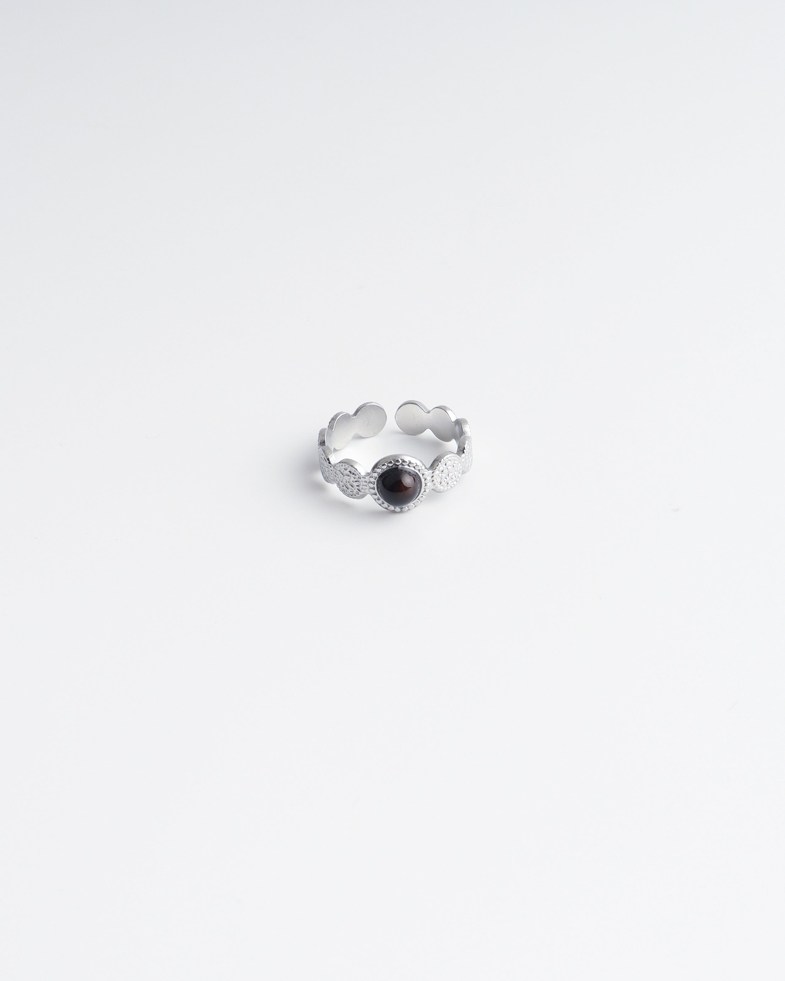 Noé - Ring - Natural Stone - Stainless Steel - Adjustable
