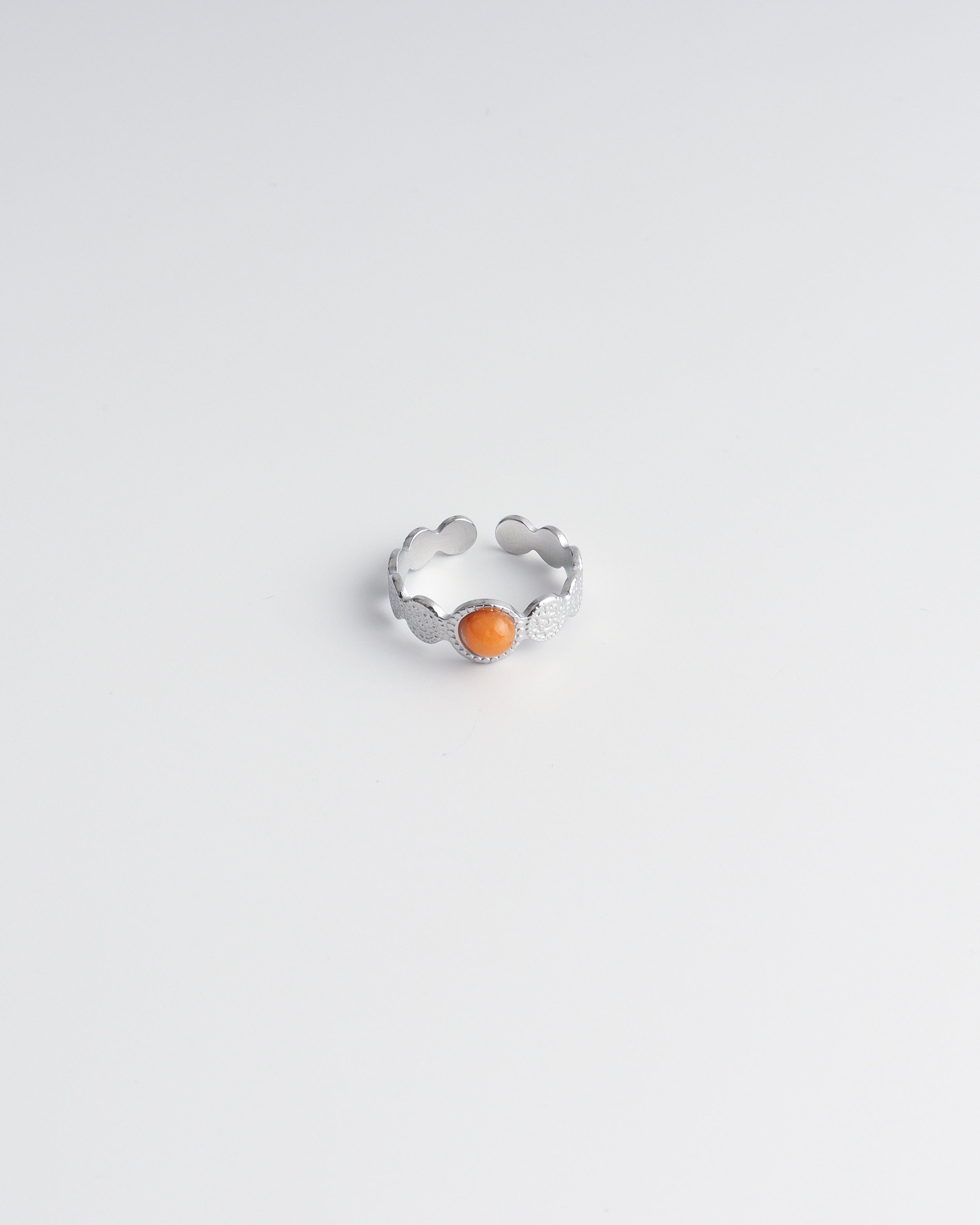 Noé - Ring - Natural Stone - Stainless Steel - Adjustable