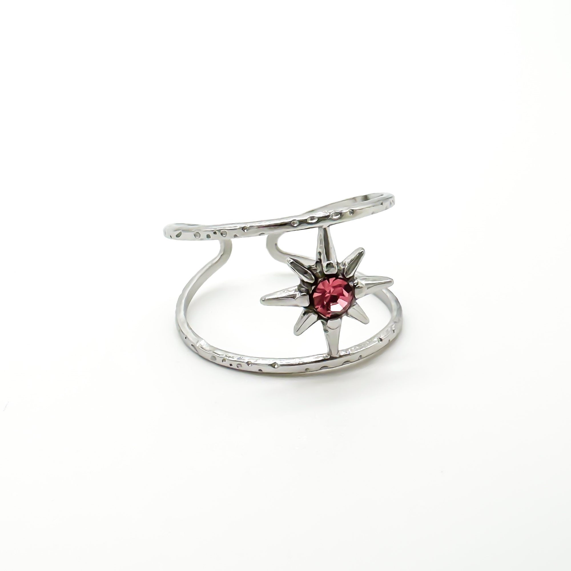 Starred - Ring - Stainless Steel - Adjustable
