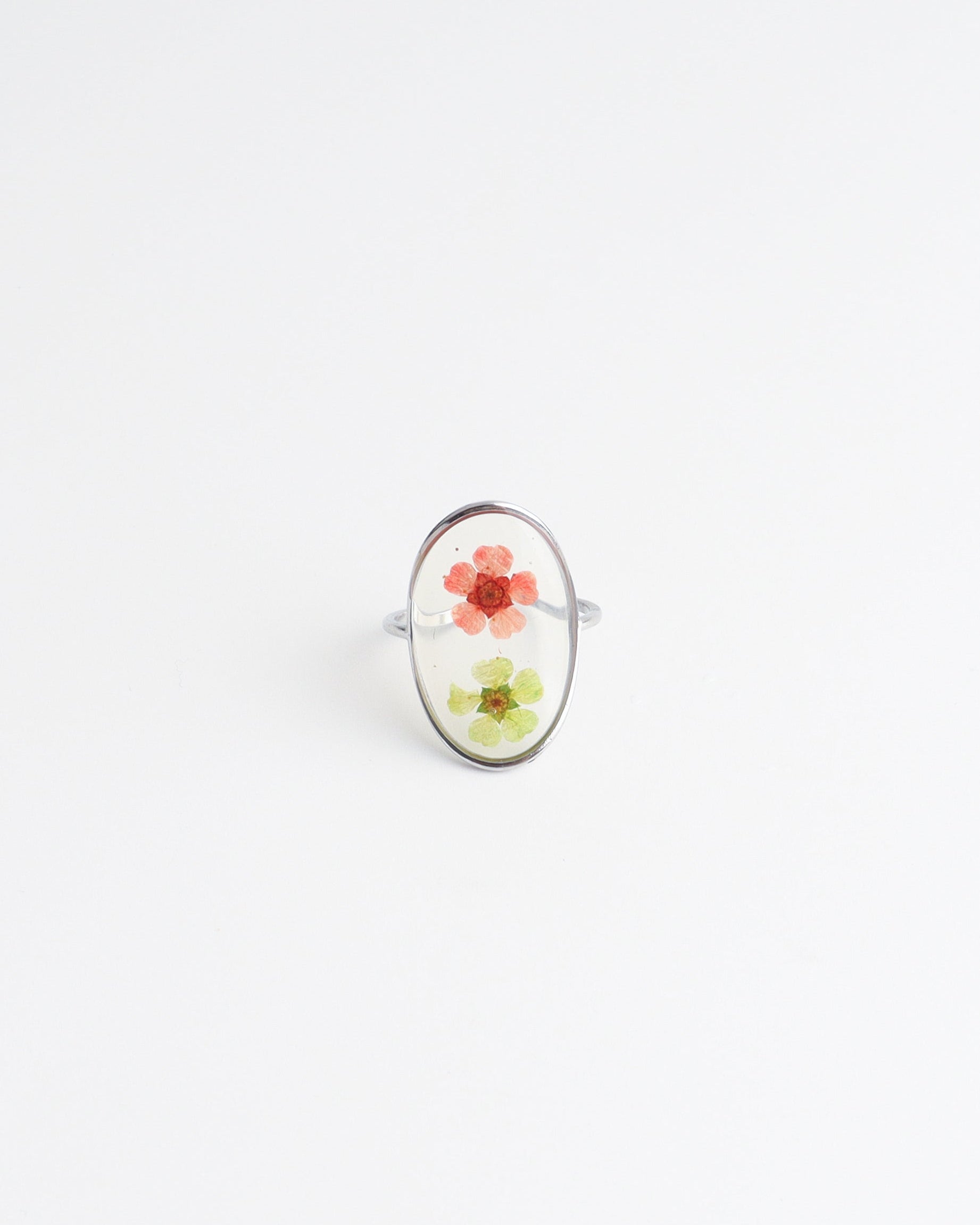 Dried Flowers - Ring - Stainless Steel - Adjustable