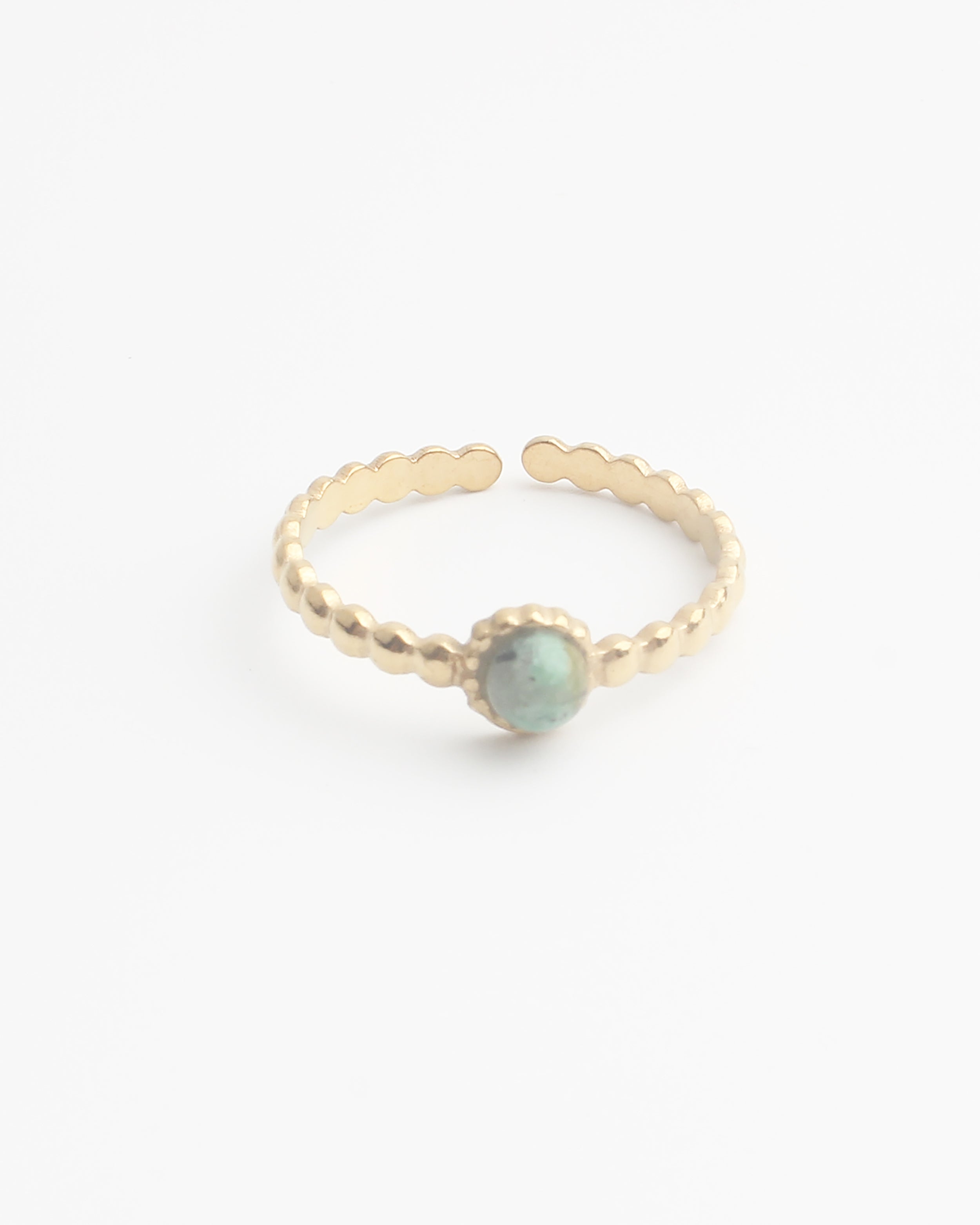 Nadine - Ring - Stainless Steel - Adjustable - Natural Stone