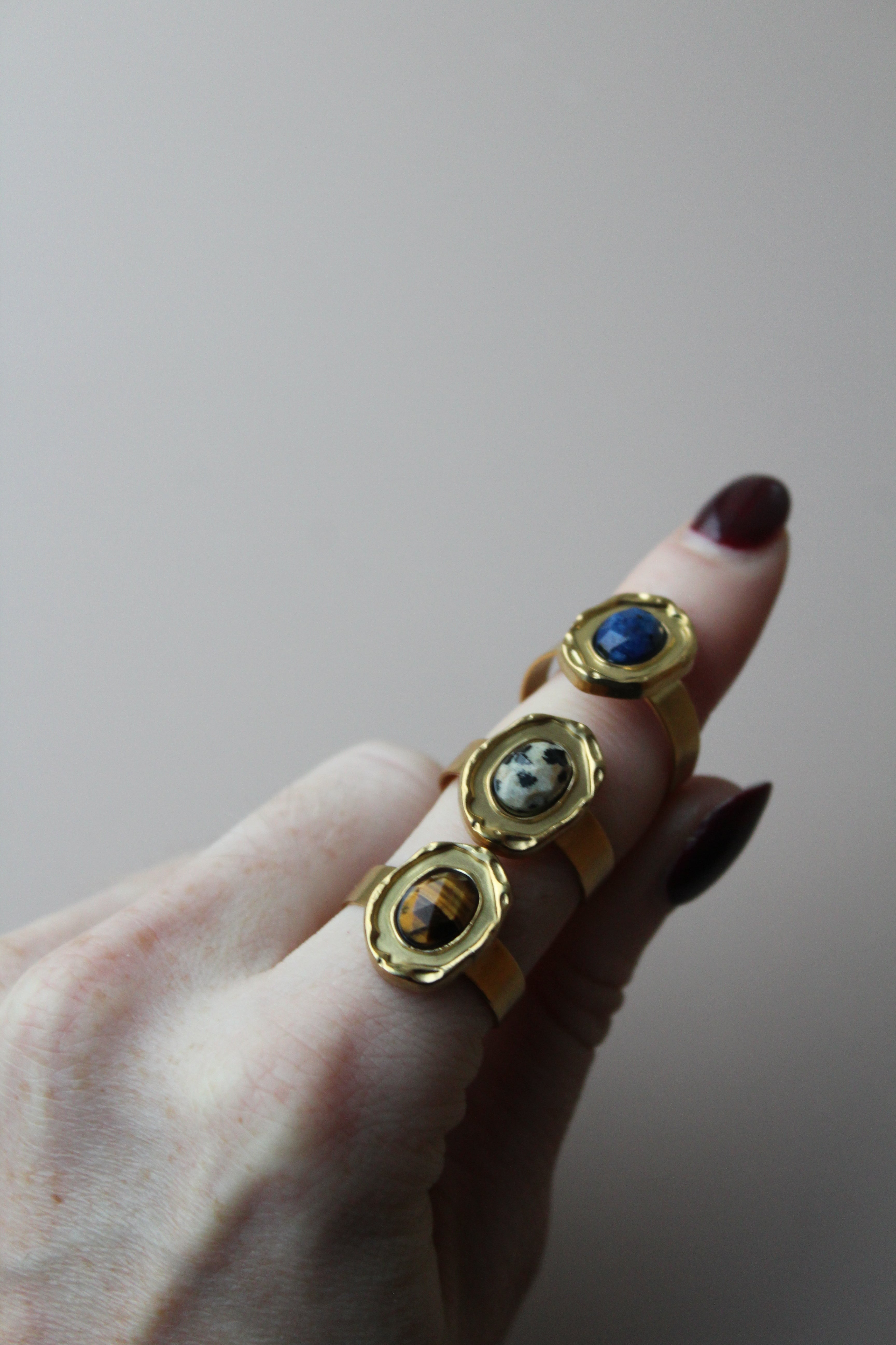 Salomé - Ring - Natural Stone - Stainless Steel - Adjustable