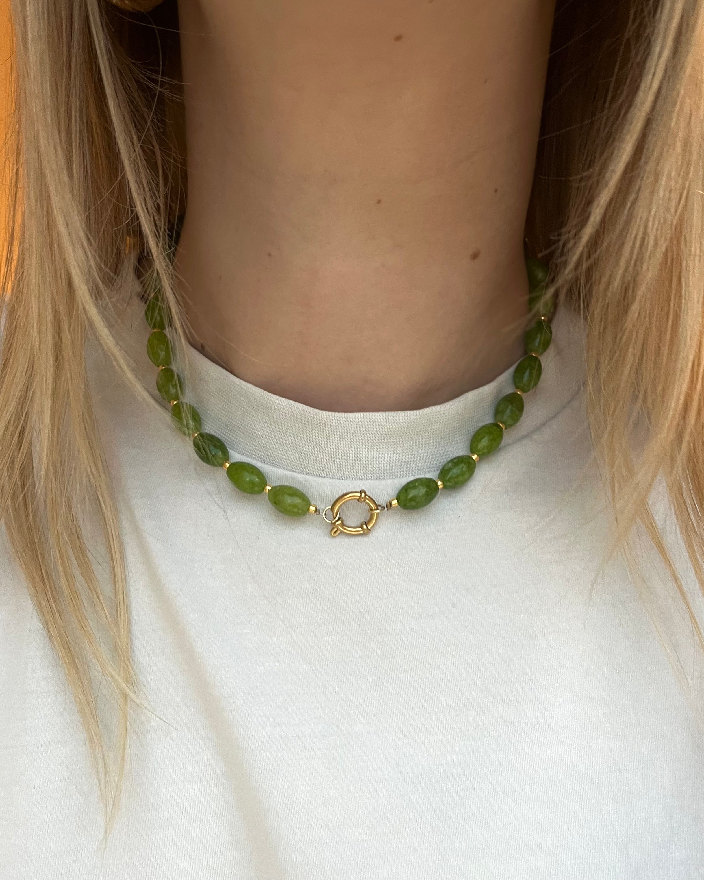 Jossy - Necklace - Natural Stone - Stainless Steel