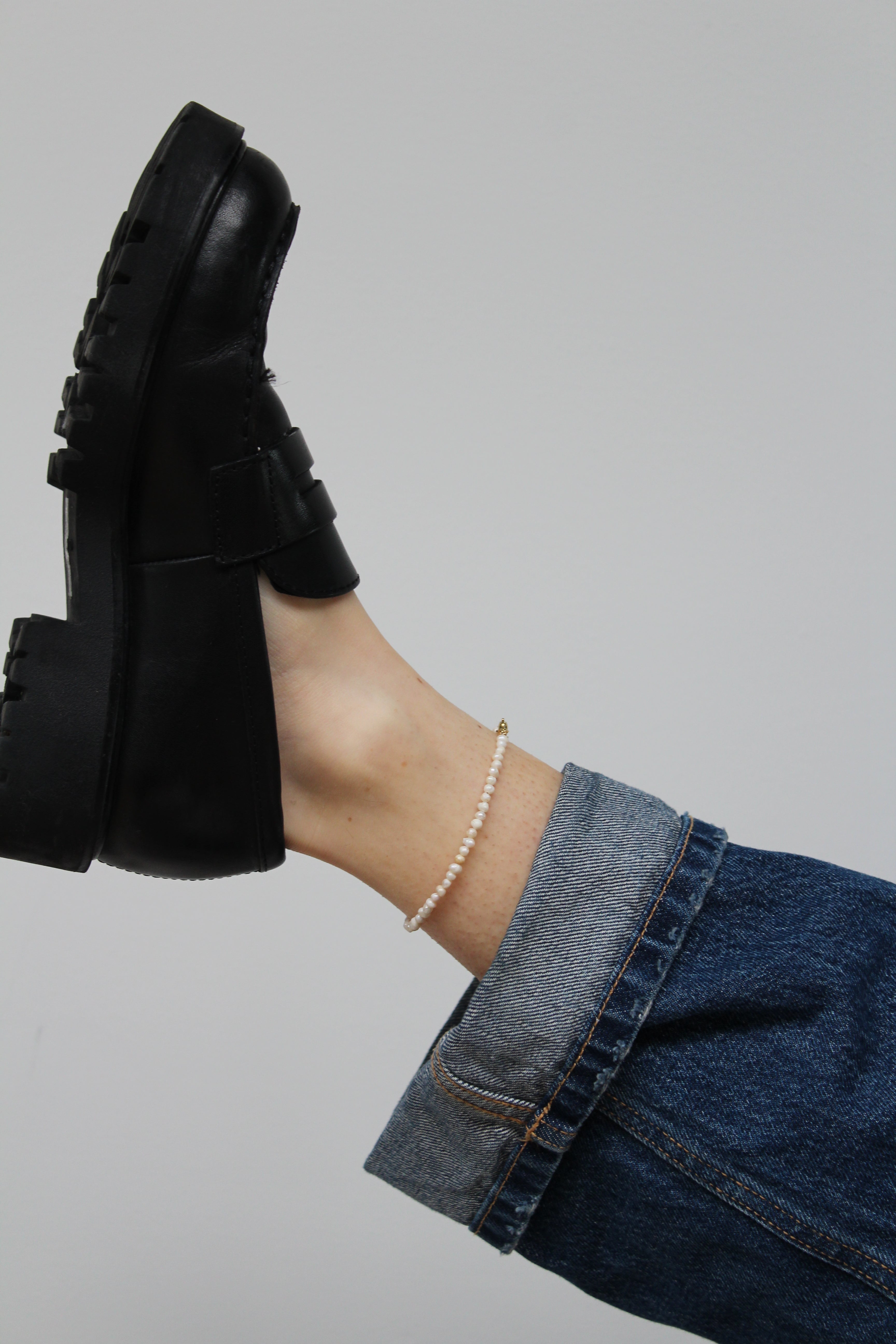 100% real fresh water pearl - Ankle Bracelet - Stainless Steel