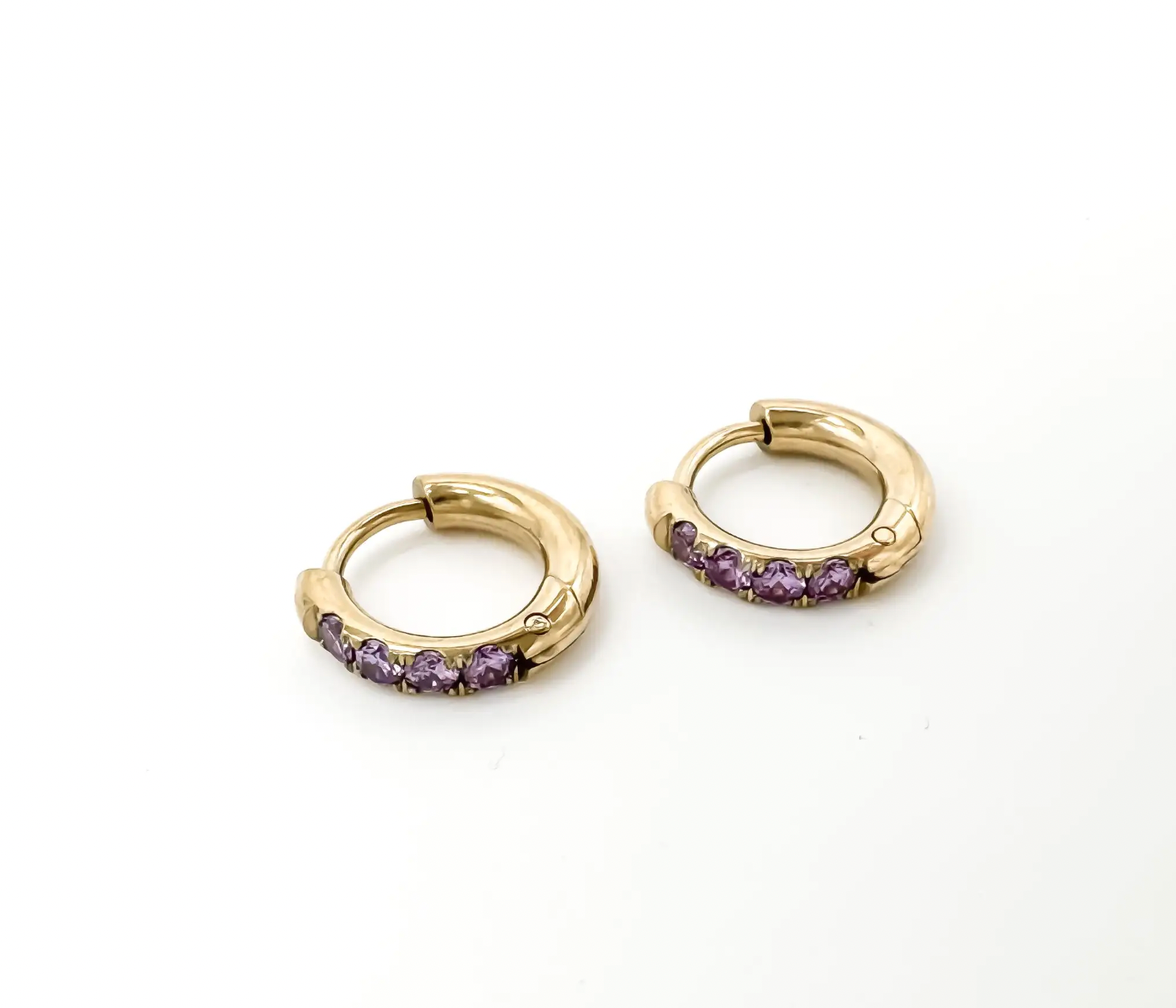 Rhinestone - Earrings - Stainless Steel