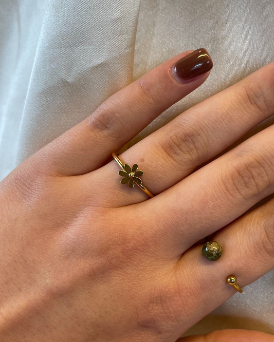Bloom Flower - Ring - Stainless Steel - Adjustable