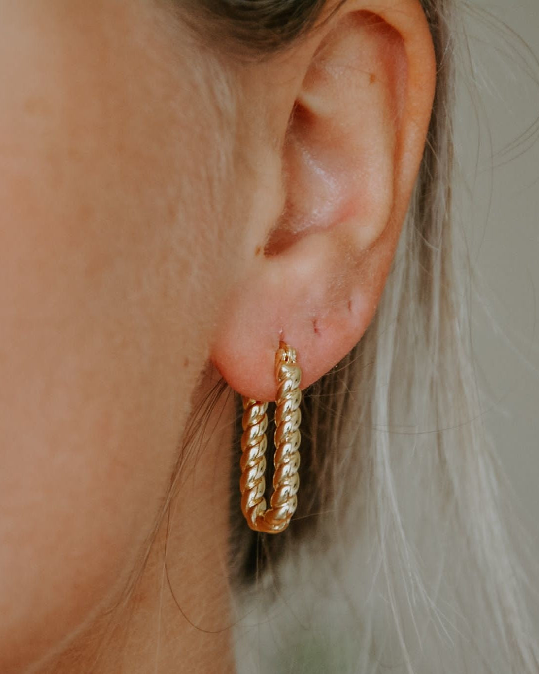 Turned Square - Earrings - Stainless Steel