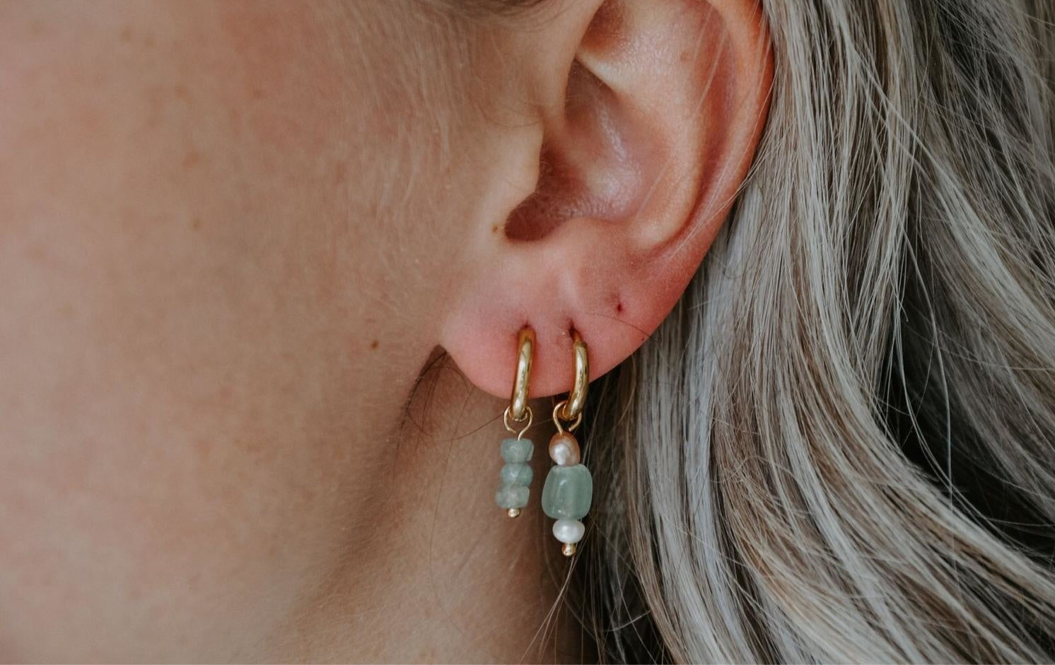 Luna - Earrings - Natural Stone - Stainless Steel