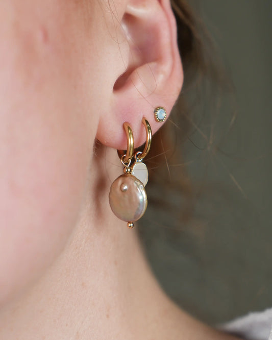 Fresh Water Pearl - Earrings - Pearl - Stainless Steel
