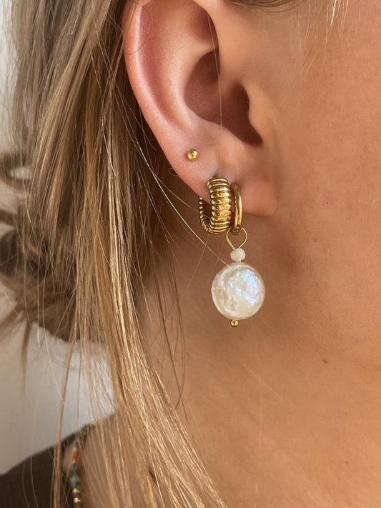 Thalia - Earrings - Pearl - Stainless Steel