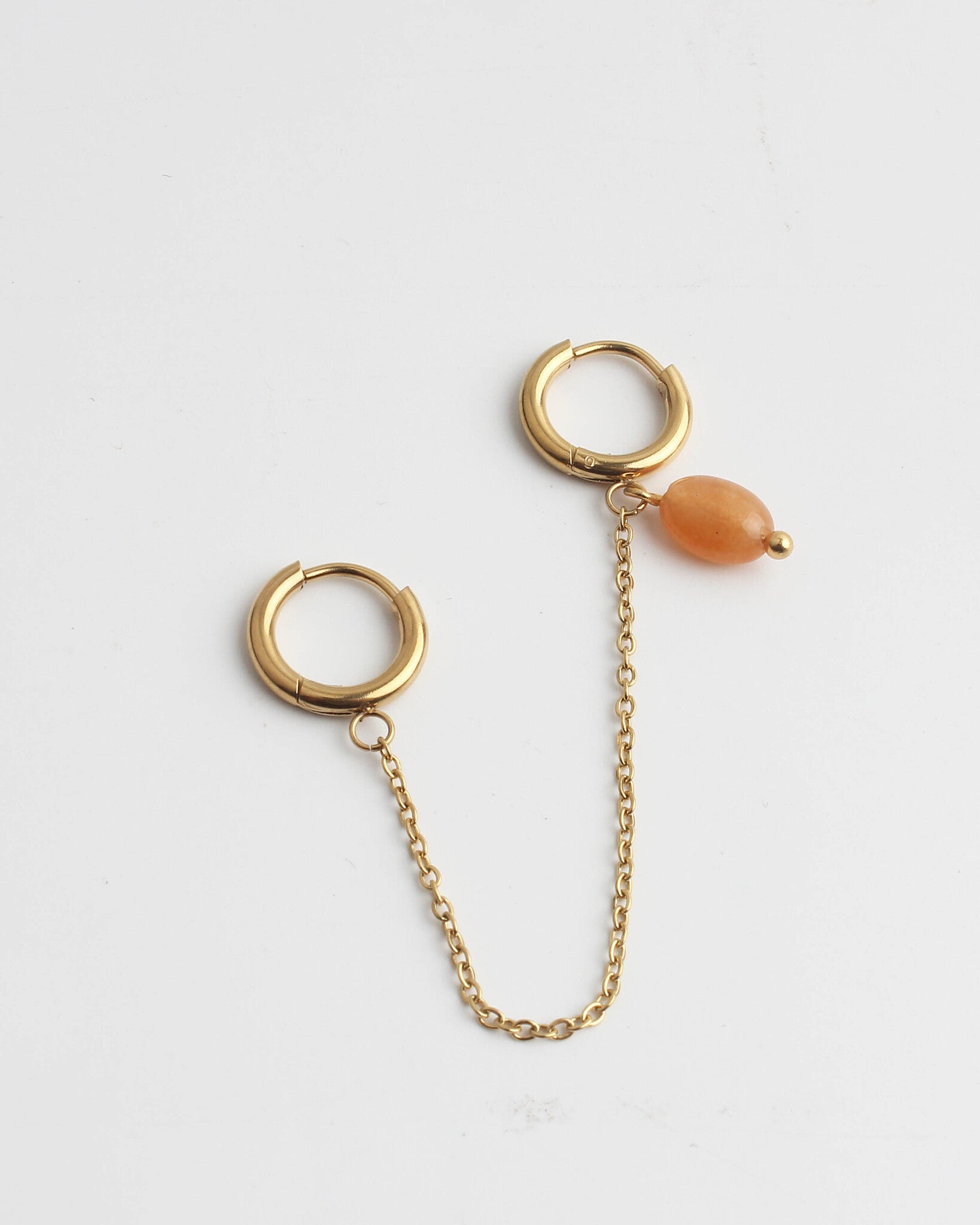 Natural stone - Double earring - Stainless Steel