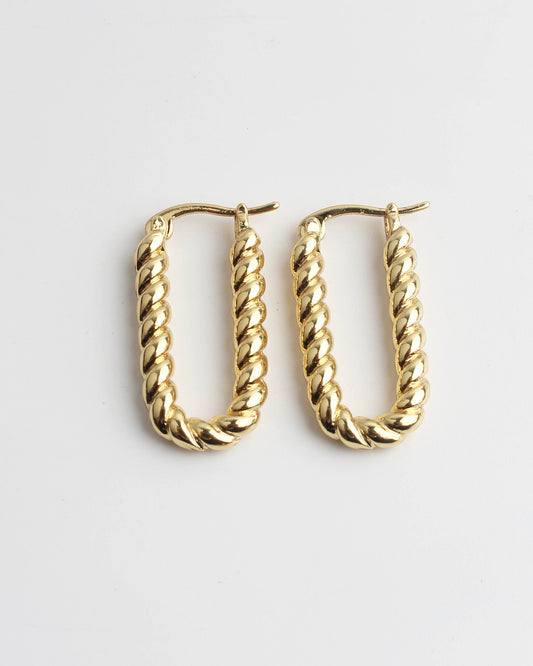 Turned Square - Earrings - Stainless Steel