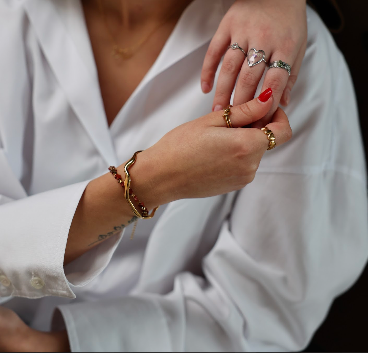 Fiore e amore - Ring - Stainless Steel - Adjustable